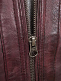 Men Gooseham Burgundy Leather Biker Jacket