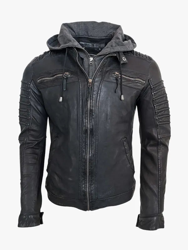 Men's Black leather jacket