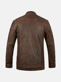 Men’s Brown Lambskin Biker Leather Jacket