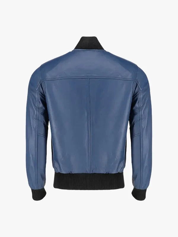 Men’s Classic Fit Blue Bomber Jacket