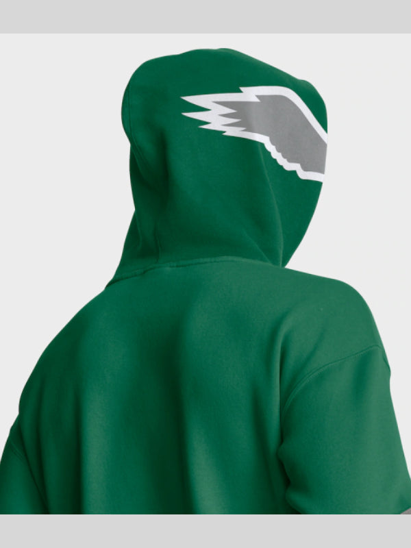 Men's Kelly Green Philadelphia Eagles Helmet Retro Pullover Hoodie