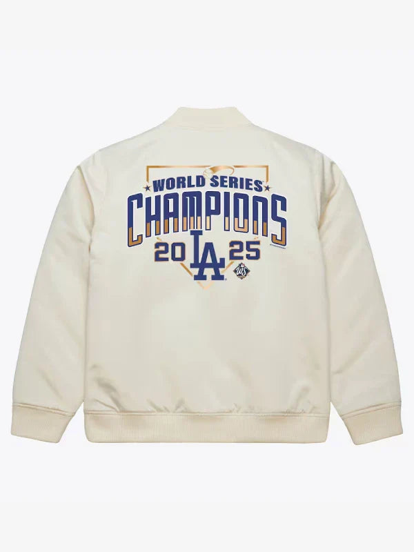 Men_s Los Angeles Dodgers Mitchell_Ness Cream 2025 World Series Champions Full-Zip Bomber Jacket