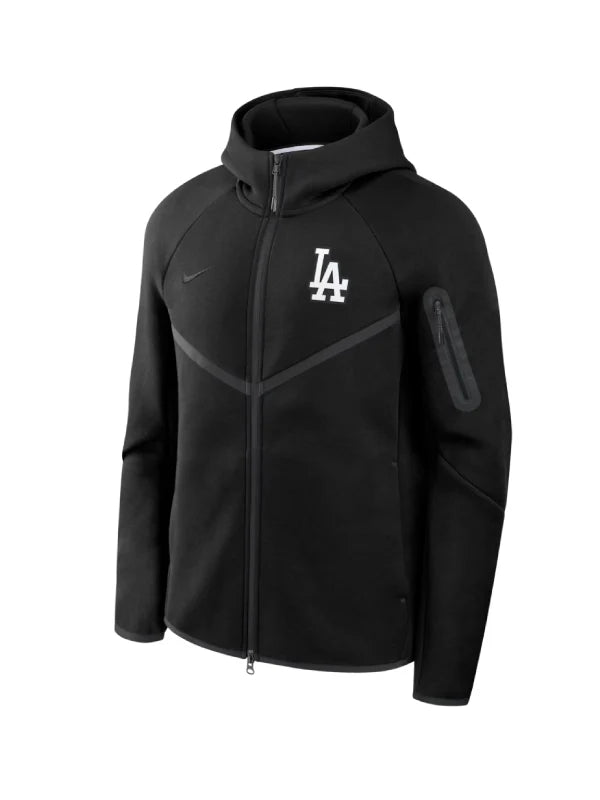 Men_s Los Angeles Dodgers Nike Black Tech Fleece Windrunner Full-Zip Hoodie Jacket