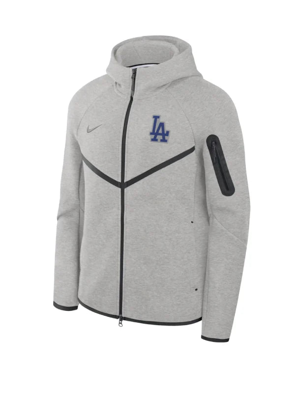 Men_s Los Angeles Dodgers Nike Heather Charcoal Tech Fleece Windrunner Full-Zip Hoodie Jacket