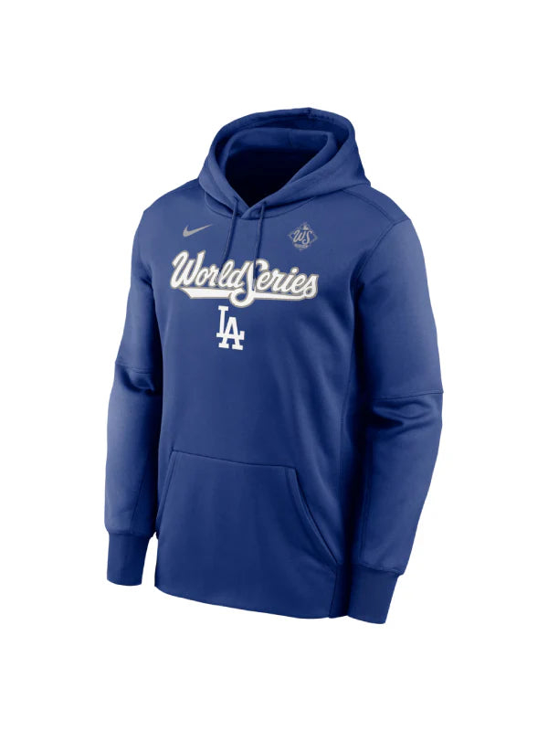 Men_s Los Angeles Dodgers Nike Royal 2025 World Series Authentic Collection Therma Fleece Hoodie