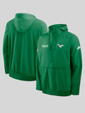 Men's Nike Kelly Green Philadelphia Eagles Sideline Alt Pack Anorak Half-Zip Hoodie Jacket