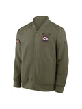 Men_s Nike Olive Kansas City Chiefs 2025 Salute to Service Sideline Full-Zip Bomber Jacket Olive