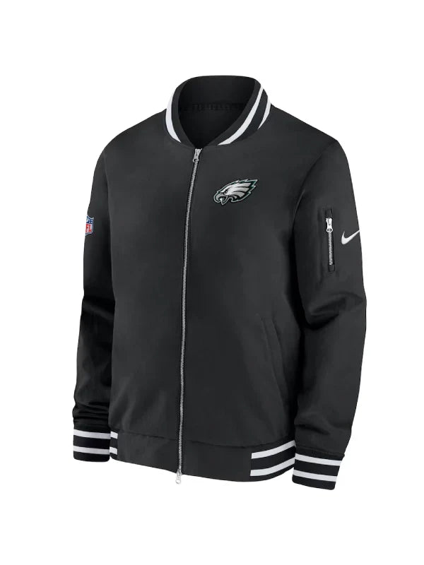 Men_s Philadelphia Eagles Nike Black Coach Full-Zip Bomber Jacket