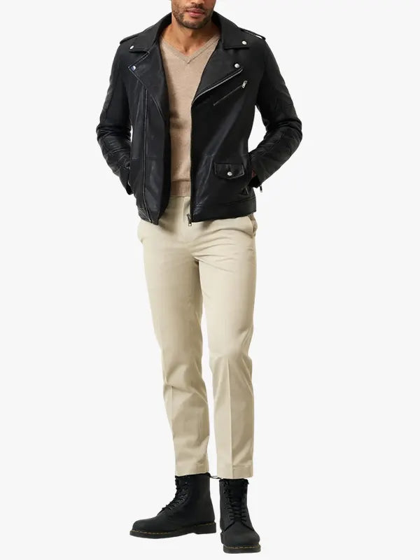 Men's Pietro Black leather jacket