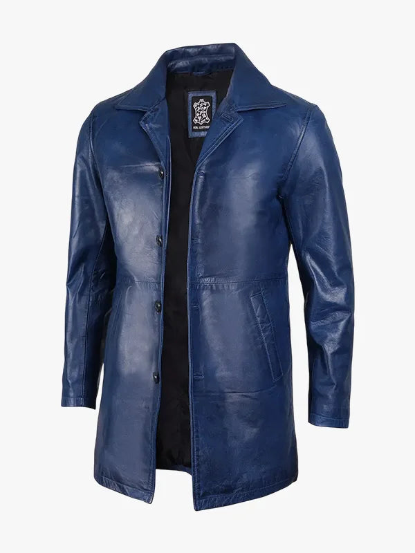 Men's Waxed Leather Car Coat