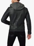 Men's leather jacket 12815 Hood
