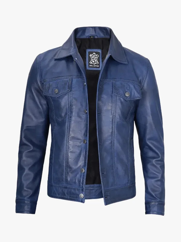 Mens Blue Trucker Jacket