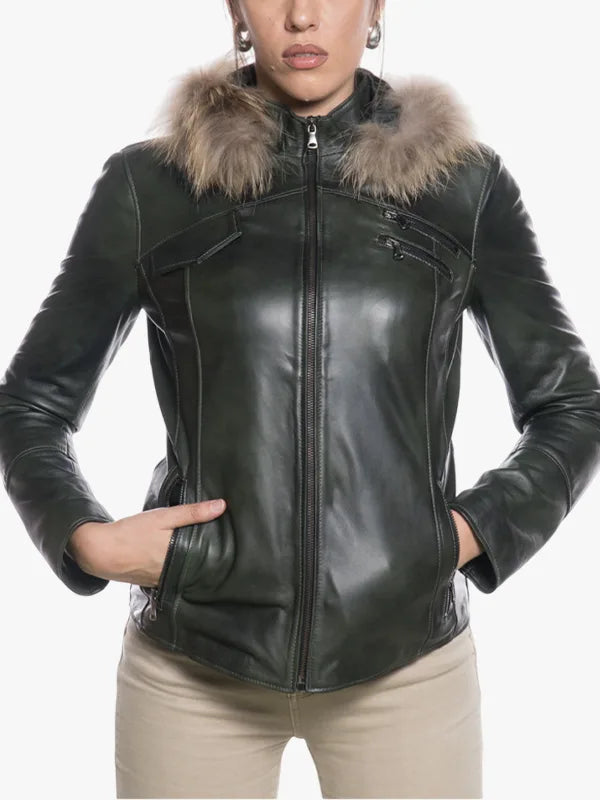 Michelina Cap Womens Green Jacket