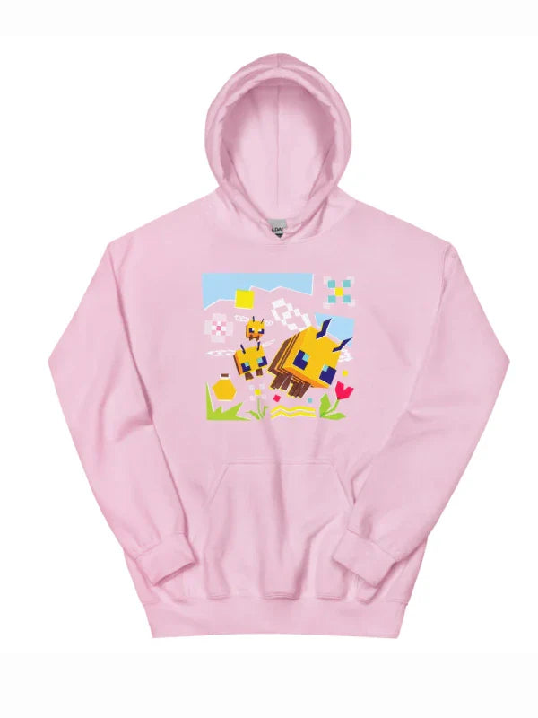 Minecraft Bee Adult Hoodie Pink