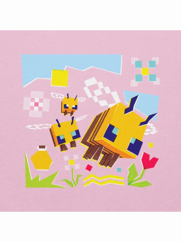 Minecraft Bee Adult Pink Hoodie