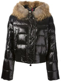 Moncler Black Alpin Padded Jacket with Fur Hood