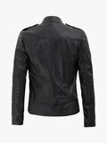 Monica Women Asymmetrical Black Leather Jacket