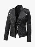 Monica Women’s Asymmetrical Leather Jacket