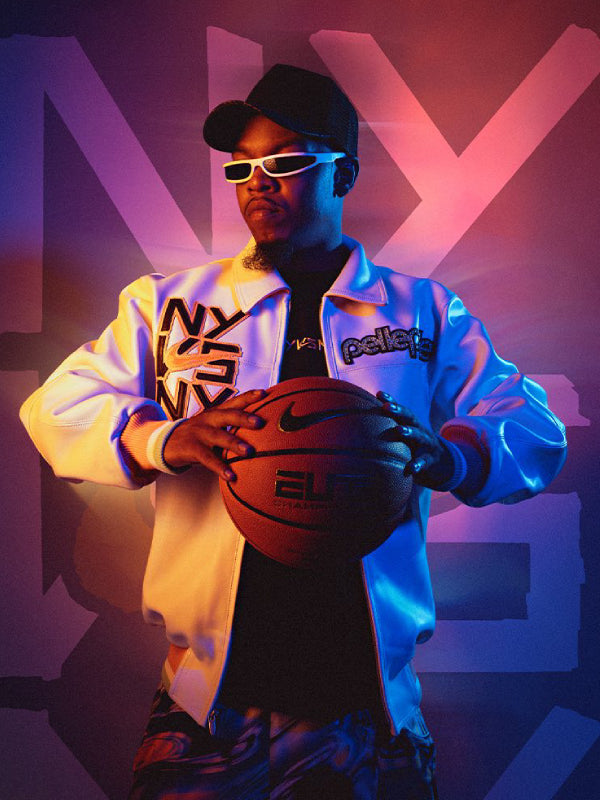 NYvsNY Nike X Pelle Pelle White Leather Bomber Jacket