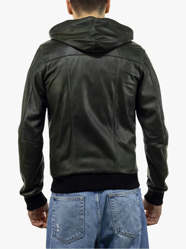 Napoli Cap Green Bomber Hooded Jacket