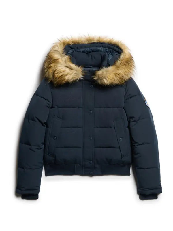 Navy Everest Hooded Bomber Jacket Superdry