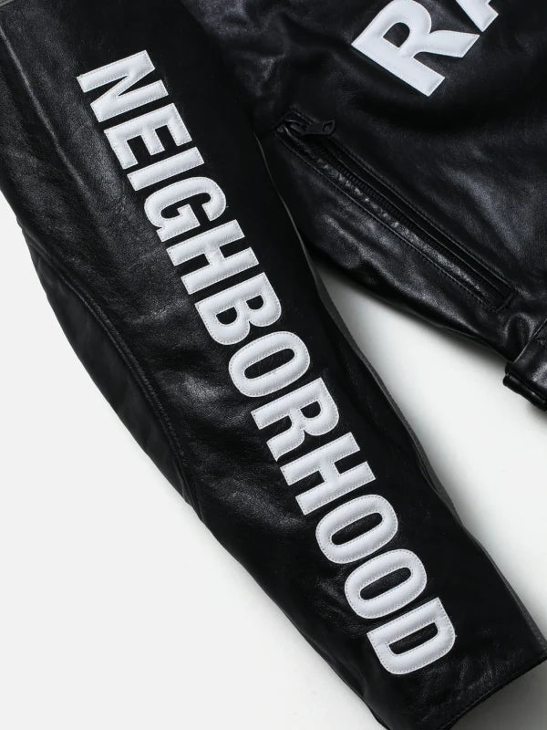 Neighborhood Y-3 Leather Racer Jacket Black