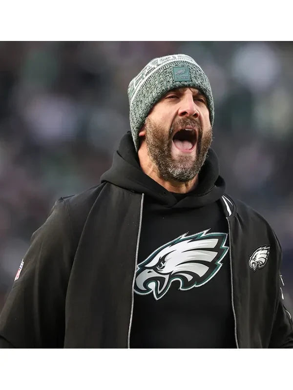 Nick Sirianni Eagles Bomber Jacket Black