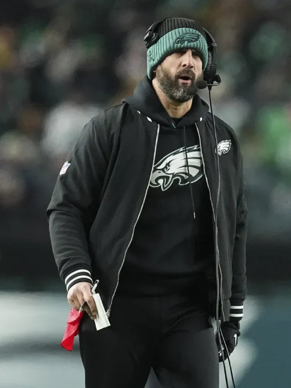 Nick Sirianni Eagles Nike Sideline Bomber Jacket Black