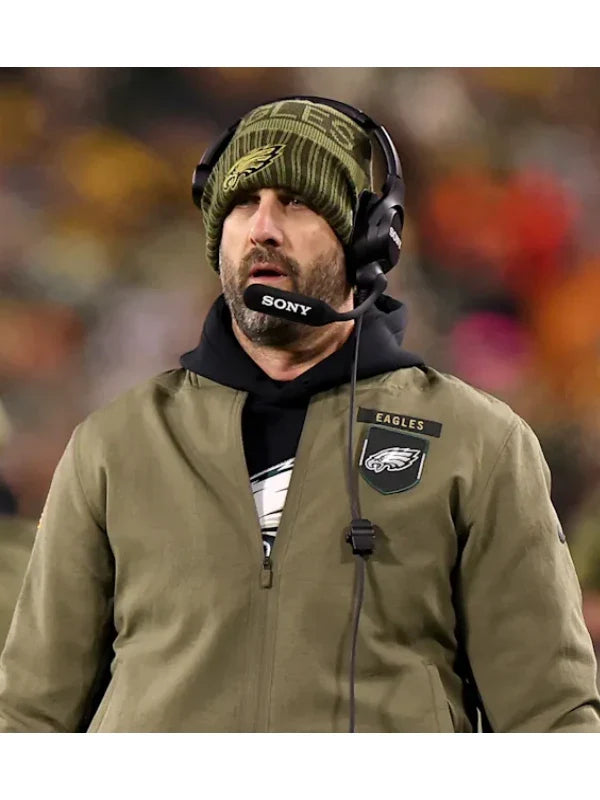 Nick Sirianni Salute To Service Eagles Bomber Jacket