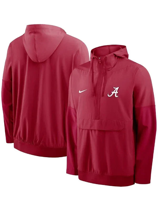 Nike Alabama Anorak Half-Zip Hoodie Jacket Red