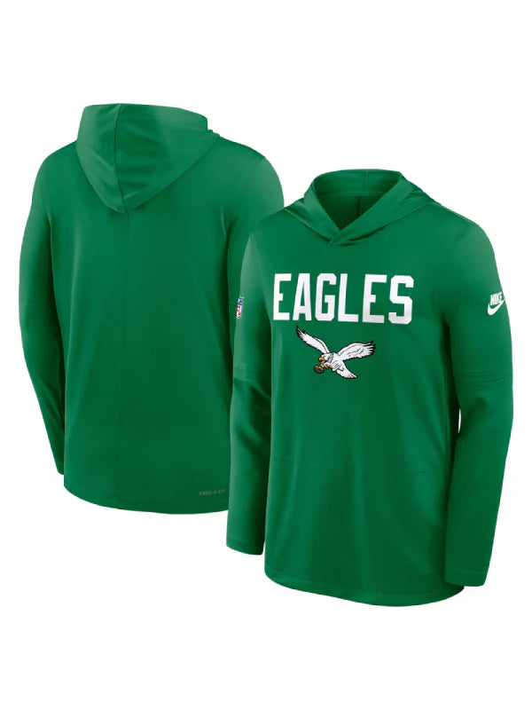 Nike Kelly Green Philadelphia Eagles Dri-FIT Long Sleeve Hoodie T-Shirt