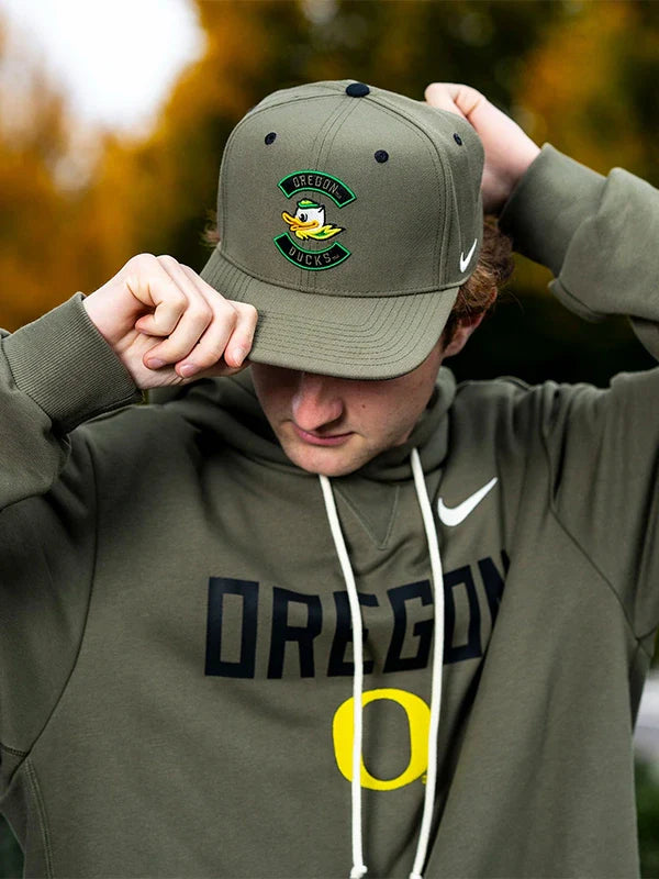 Nike Oregon Ducks Military Hoodie Olive