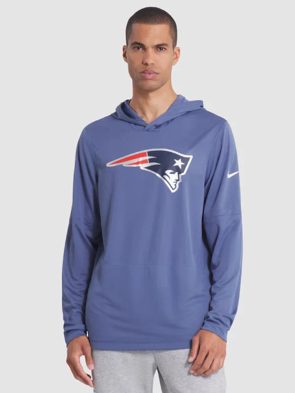 Nike Patriots Rivalries Long Sleeve Hoodie T-Shirt Storm Blue