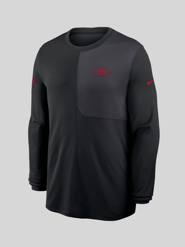 Nike San Francisco 49ers Sideline Coach Dri-FIT Long-Sleeve Top Black
