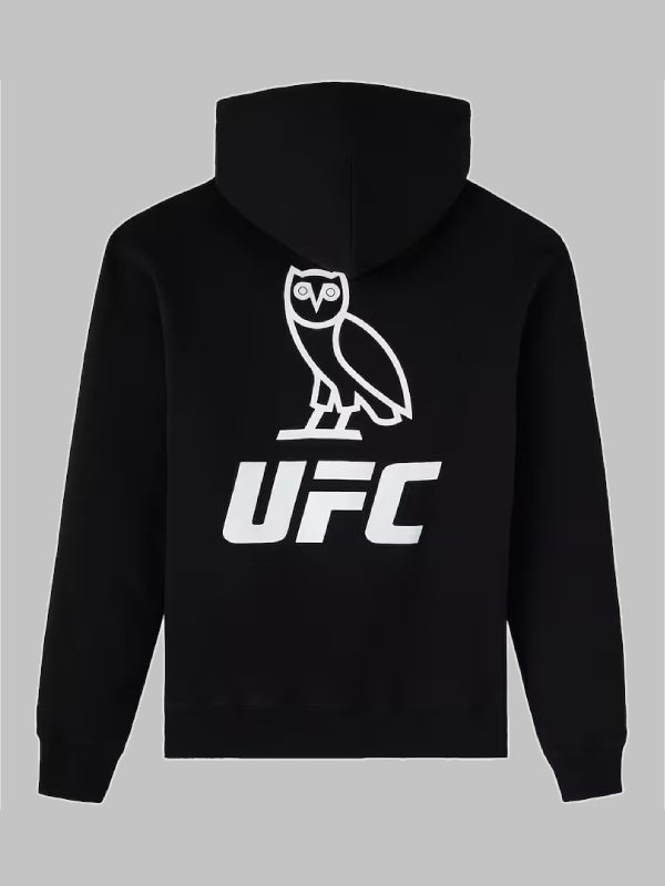 OVO x UFC Championship Flame Logo Hoodie Black