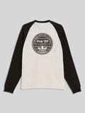 Oasis Adidas 3 Stripes Long Sleeve T-Shirt Cream-Black