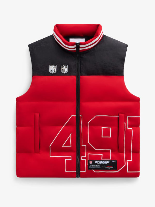 Off Season San Francisco 49ers Team Puffer Vest Red