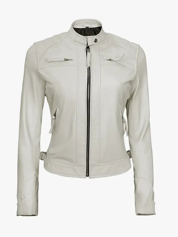 Off White Women’s Quilted Moto Biker Jacket