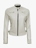 Off White Women’s Quilted Moto Biker Jacket