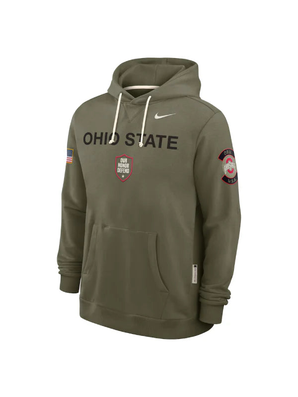 Ohio State Buckeyes Nike 2025 Military Appreciation Hoodie Olive