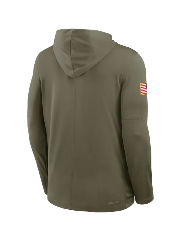 Oregon Ducks Nike 2025 Military Appreciation Dri-FIT Long Sleeve Hoodie T-Shirt - Olive