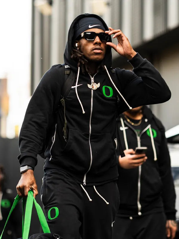 Oregon Ducks Nike Black Sideline Zip-Up Hoodie