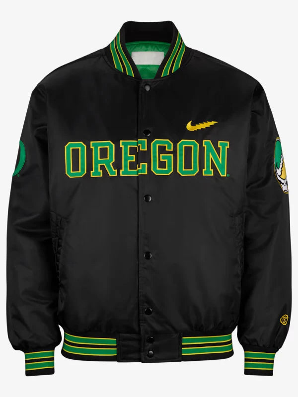 Oregon Nike Grateful Duck Bomber Jacket Black
