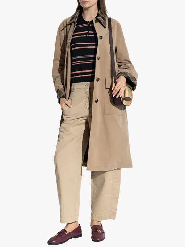 PS Paul Smith checked-trim Trench coat