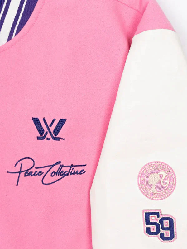 PWHL x Barbie x Peace Collective Jacket Pink and White