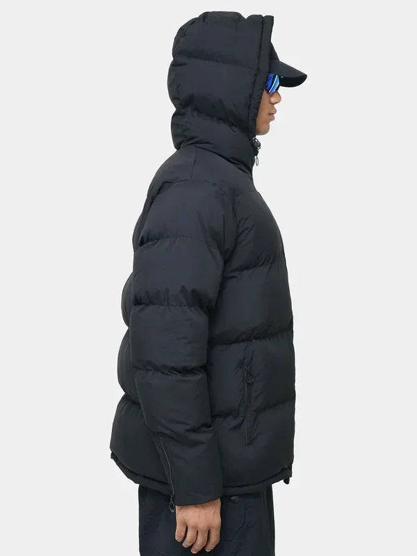 PYRA Black Hooded Puffer Jacket