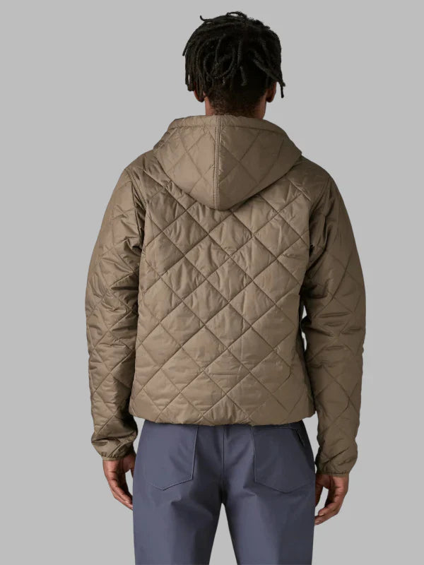 Patagonia Mens Diamond Quilted Brown Bomber Hooded Jacket 
