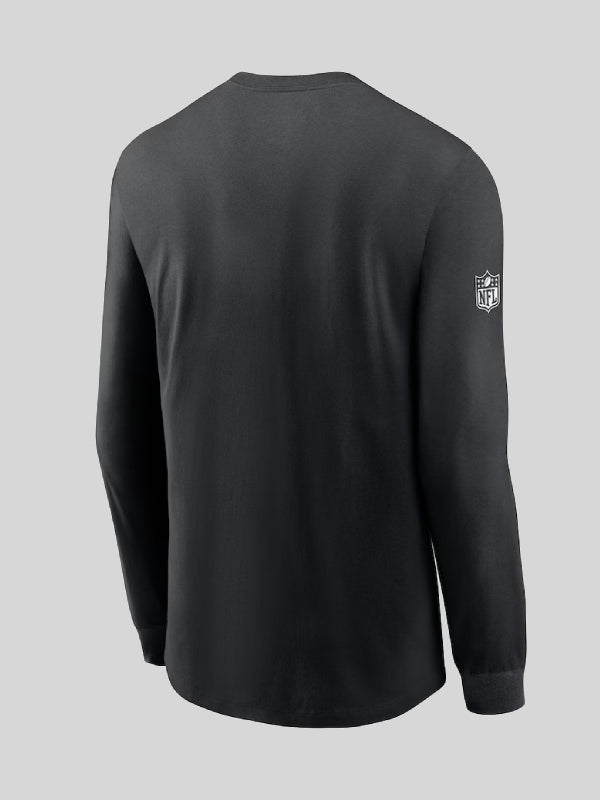 Philadelphia Eagles Nike Black Sideline Performance Long Sleeve T-Shirt