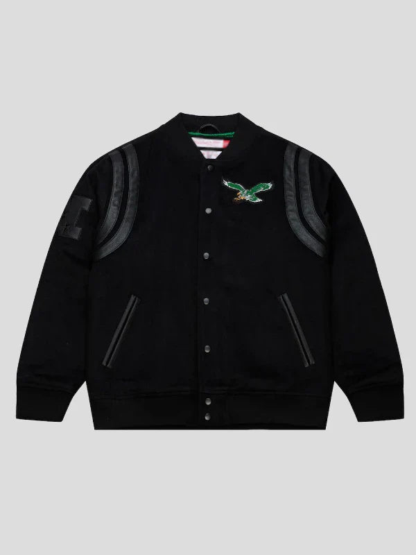 Philadelphia Eagles Walk The Tunnel Varsity Jacket Black