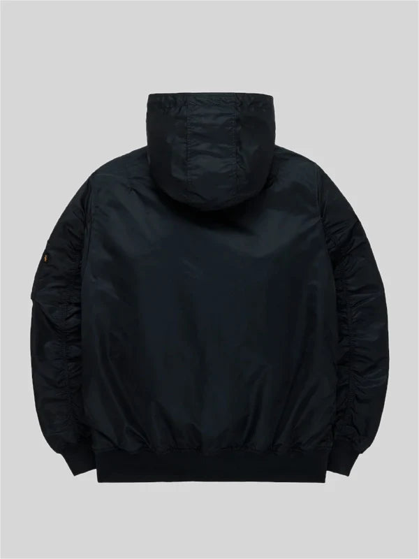 Philadelphia Eagles x Alpha Industries x NewEraL-2B Black Hooded Bomber Jacket